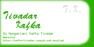 tivadar kafka business card